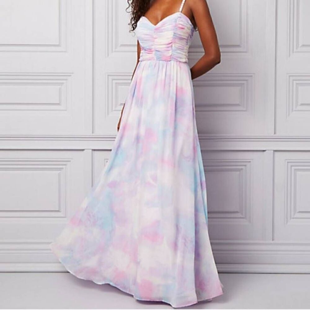 Juniors' Embellished-Strap Tie-Dyed Gown sz 3‎